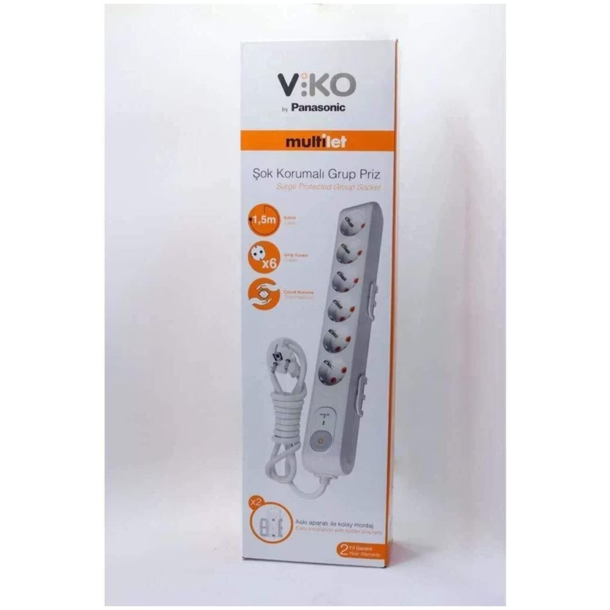 VİKO ŞOK KORUMALI 6lı PRİZ